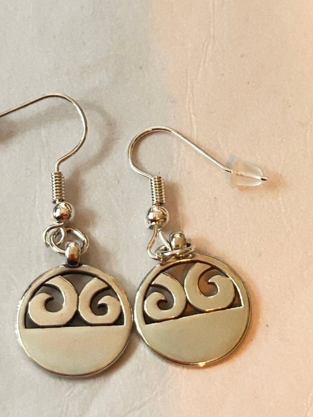 Brighton London Groove custom French wire silver earrings NWOT
